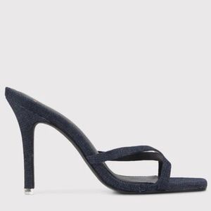 Black Suede Studio Arielle Dark Denim Mules